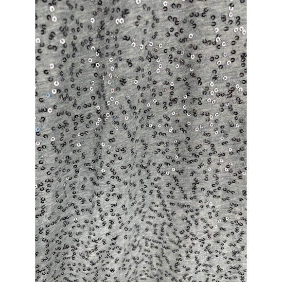 DENIM&SUPPLY RALPH LAUREN Silver SEQUIN T Shirt Women Size XL Holiday Metallic - Picture 3 of 10